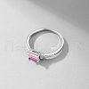 Simple Stylish S925 Sterling Silver Micro Pave Cubic Zirconia Rings for Women TG6713-1-4