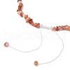 Natural South Red Agate Chip & Imitaton Round Pearl Beaded Adjustable Necklaces NJEW-JN05227-06-5
