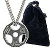Fitness Barbell Alloy Black Enamel Pendant Necklaces for Men FS-WG955E3-01-3