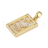 Brass Clear Rhinestone Pendants KK-M002-01G-2