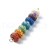 2Pcs Chakra Natural Lava Rock Dyed Pendants PALLOY-JF02528-01S-2