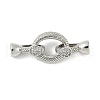 Brass Micro Pave Clear Cubic Zirconia Fold Over Clasps KK-M326-01P-1