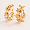 Luxurious Brass Flower Hoop Earrings NZ6033-4