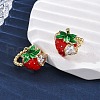 Strawberry Brass Micro Pave Clear Cubic Zirconia Cuff Earrings EJEW-U062-06B-G-3