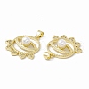 Rack Plating Brass Micro Pave Clear Cubic Zirconia Charms ZIRC-C041-02G-3