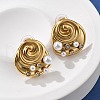 304 Stainless Steel Clear Cubic Zirconia Stud Earrings EJEW-R020-05G-03-3