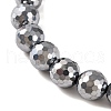 Faceted Round Terahertz Stone Beaded Stretch Bracelets for Women Men BJEW-H590-04A-01-2