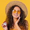 Strawberry Shape Velvet Rings Storage Gift Boxes AJEW-WH0475-10-7