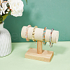 Velvet T-Bar Bracelet Display Stands with Wood Base BDIS-WH0003-29-5
