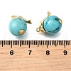 Synthetic Turquoise Round Pendants KK-U072-03G-3
