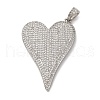 Brass Micro Pave Clear Cubic Zirconia Pendants KK-U076-17P-1