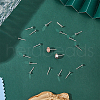 DICOSMETIC 20Pcs 925 Sterling Silver Flat Round Stud Earring Findings STER-DC0001-28-4
