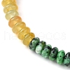 Natural & Synthetic Mixed Gemstone Flat Round Braided Bead Bracelet BJEW-JB09710-02-3