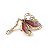 Resin Butterfly Brooch Pin with Crystal Rhinestone JEWB-P016-05KCG-02-3