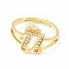 Clear Cubic Zirconia Initial Letter with Crown Adjustable Ring RJEW-M139-17U-2