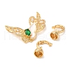 Brass Micro Pave Clear Cubic Zirconia Fold Over Clasps KK-A227-12G-2