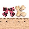 Bowknot with Leopard Print Alloy Stud Earrings EJEW-Z112-03G-3