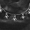 304 Stainless Steel Textured Link Bar Butterfly Charm Tassel Necklaces NJEW-R023-03P-2
