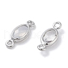 Brass Glass Connector Charms KK-C077-07P-03-2