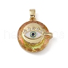 Brass Micro Pave Cubic Zirconia with Glass Pendents KK-Q815-02G-08-1