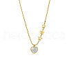 304 Stainless Steel Pave Natural Shell Star Heart Pendant Necklaces FS-WG20D57-01-5