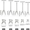 Unicraftale 100 Pcs 5 Styles 304 Stainless Steel Stud Earring Findings STAS-UN0022-10P-2