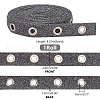   9 Yards Glitter Polyester Ribbon with Alloy Eyelets OCOR-PH0002-94A-2