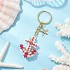 Iron Glass Seedbead Keychain KEYC-MZ00034-01-2