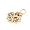 Rack Plating Brass Micro Pave Clear Cubic Zirconia Charms X-KK-Z060-13G-2