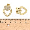Brass Micro Pave Clear Cubic Zirconia Stud Earrings EJEW-M097-01A-G-3