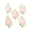 Natural Rose Quartz Faceted Connector Charms G-H323-05G-04-1