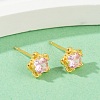 S925 Sterling Silver Cubic Zirconia Stud Earrings EJEW-V019-02G-2