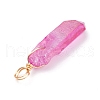 Electroplated Natural Quartz Crystal Pendants PALLOY-JF01075-4