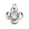 Brass Pave Clear Cubic Zirconia Charms KK-V016-20P-1
