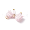 3Pcs 3 Colors Glass Seed Beaded Bowknot Pendants PALLOY-MZ00564-5