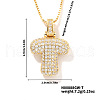 Elegant Brass Micro Pave Clear Cubic Zirconia 3D Initial Necklaces DV4415-17-1