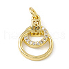 Brass Micro Pave Cubic Zirconia Charms ZIRC-F132-79G-1