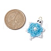 Glass Seed Beaded Pendants PALLOY-MZ00398-01-2