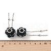 Handmade Polymer Clay Rhinestone Tassel Dangle Beads CLAY-H003-01P-02-3