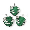 Natural & Synthetic Mixed Stone Heart Pendants G-S391-01-2