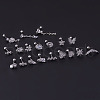 Brass Micro Pave Clear Cubic Zirconia Heart Cartilage Earrings with Chain WGFE0B0-19-2