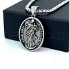 Stainless Steel Hip-hop Oval with Virgin Mary Pendant Necklaces AD4808-4