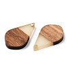 Walnut Wood & Luminous Glow in the Dark Resin Pendants RESI-N039-73-3