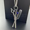 Vintage Stainless Steel Barber Scissor Pendant Necklaces for Men NY7060-1