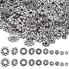 SOFPLATE 500Pcs 5 Styles Tibetan Style Alloy Daisy Spacer Beads FIND-SP0002-22A-1