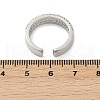 Brass Micro Pave Cubic Zirconia Cuff Rings for Women RJEW-F182-01P-5