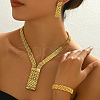 Iron Wide Chain Bracelets & Earrings & Necklaces Sets for Women Formal Events VN2065-4