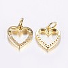 Long-Lasting Plated Brass Micro Pave Cubic Zirconia Charms X-ZIRC-F069-39G-2