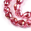 Transparent Electroplate Glass Beads Strands EGLA-N006-079F-3