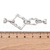 Brass Micro Pave Clear Cubic Zirconia Fold Over Clasps KK-P291-06P-3